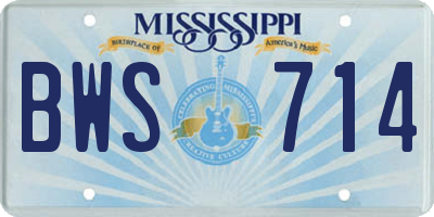 MS license plate BWS714
