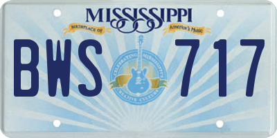MS license plate BWS717