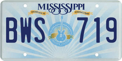 MS license plate BWS719