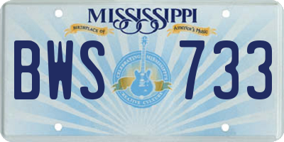 MS license plate BWS733
