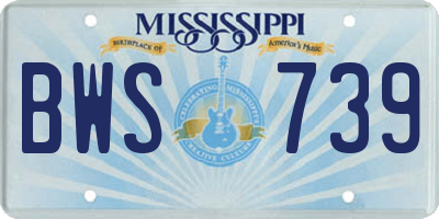 MS license plate BWS739