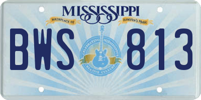 MS license plate BWS813