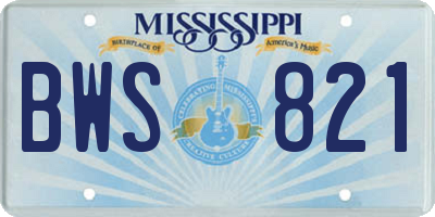 MS license plate BWS821