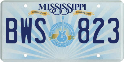 MS license plate BWS823