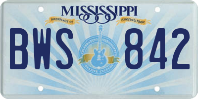 MS license plate BWS842