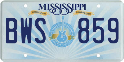 MS license plate BWS859