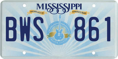 MS license plate BWS861