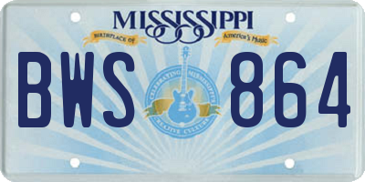 MS license plate BWS864