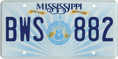 MS license plate BWS882