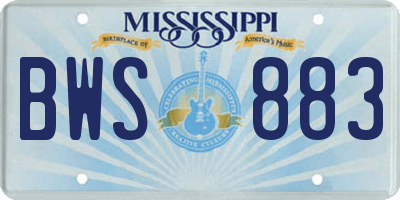 MS license plate BWS883