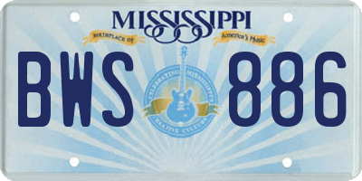 MS license plate BWS886