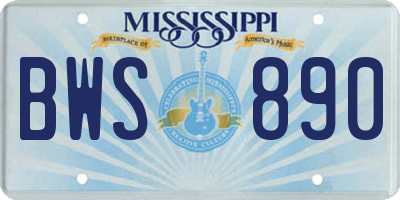MS license plate BWS890