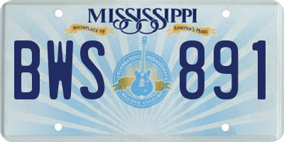 MS license plate BWS891