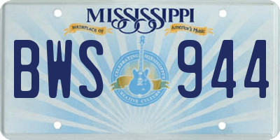 MS license plate BWS944