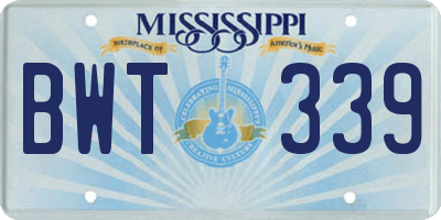 MS license plate BWT339