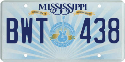 MS license plate BWT438