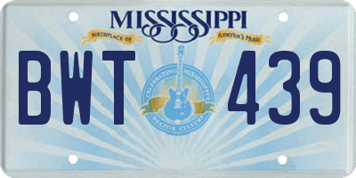 MS license plate BWT439