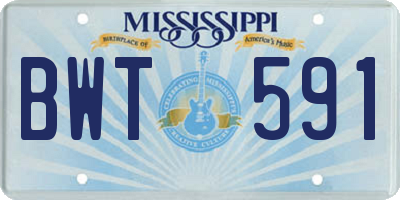MS license plate BWT591