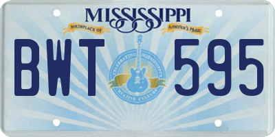 MS license plate BWT595