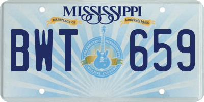 MS license plate BWT659