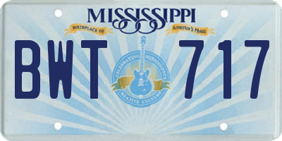 MS license plate BWT717
