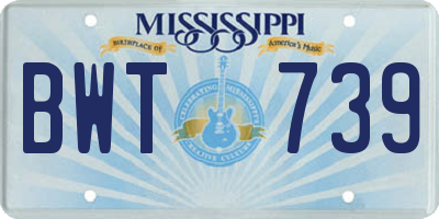MS license plate BWT739