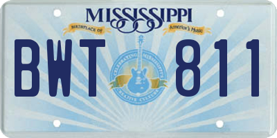 MS license plate BWT811