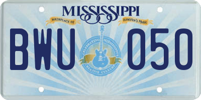 MS license plate BWU050