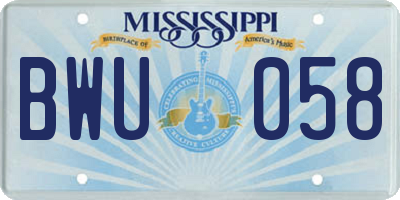 MS license plate BWU058