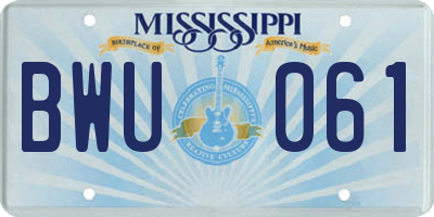 MS license plate BWU061