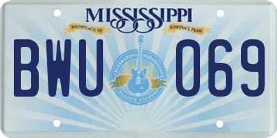 MS license plate BWU069