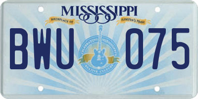 MS license plate BWU075