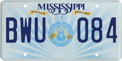 MS license plate BWU084