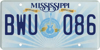 MS license plate BWU086