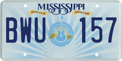 MS license plate BWU157