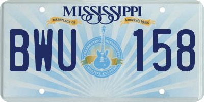MS license plate BWU158