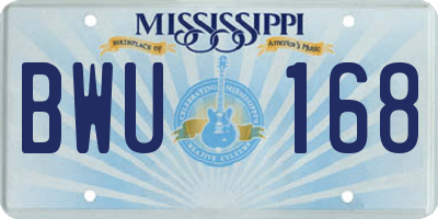 MS license plate BWU168