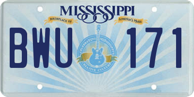 MS license plate BWU171