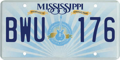 MS license plate BWU176