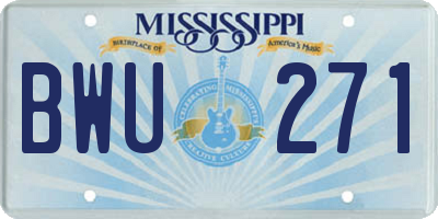 MS license plate BWU271