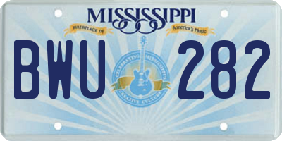 MS license plate BWU282
