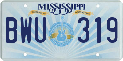 MS license plate BWU319
