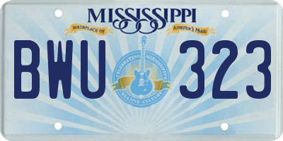 MS license plate BWU323