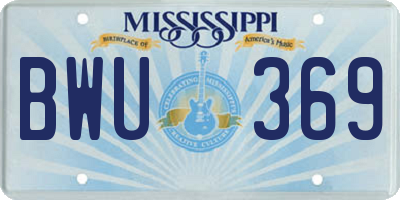 MS license plate BWU369