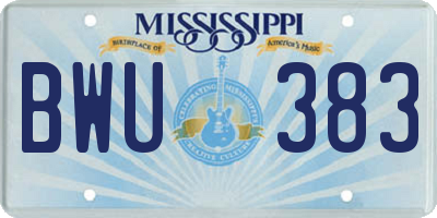 MS license plate BWU383
