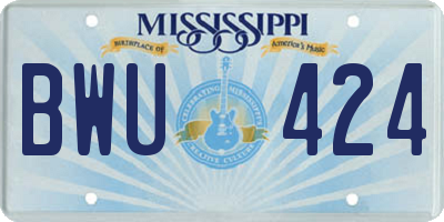 MS license plate BWU424
