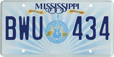 MS license plate BWU434