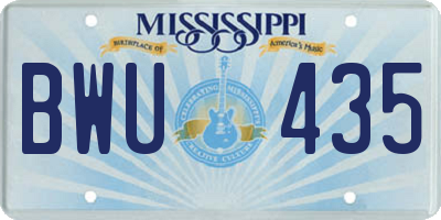 MS license plate BWU435