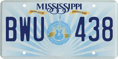 MS license plate BWU438