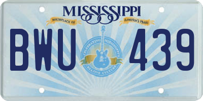 MS license plate BWU439